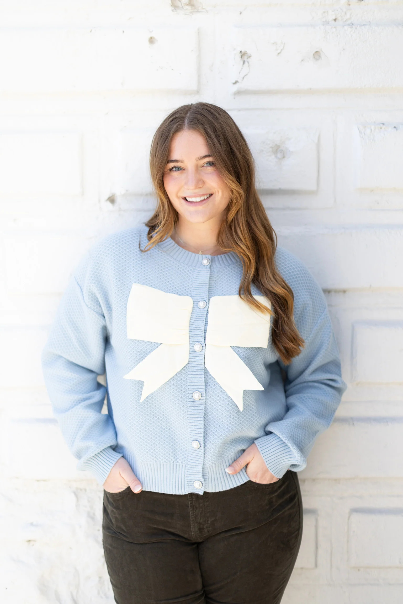 Sweet Grace Bow Sweater M | Emmacate Boutique