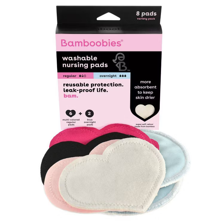 Bamboobies Regular & Overnight Reusable Nursing Pad Variety Pack - 8ct | Target