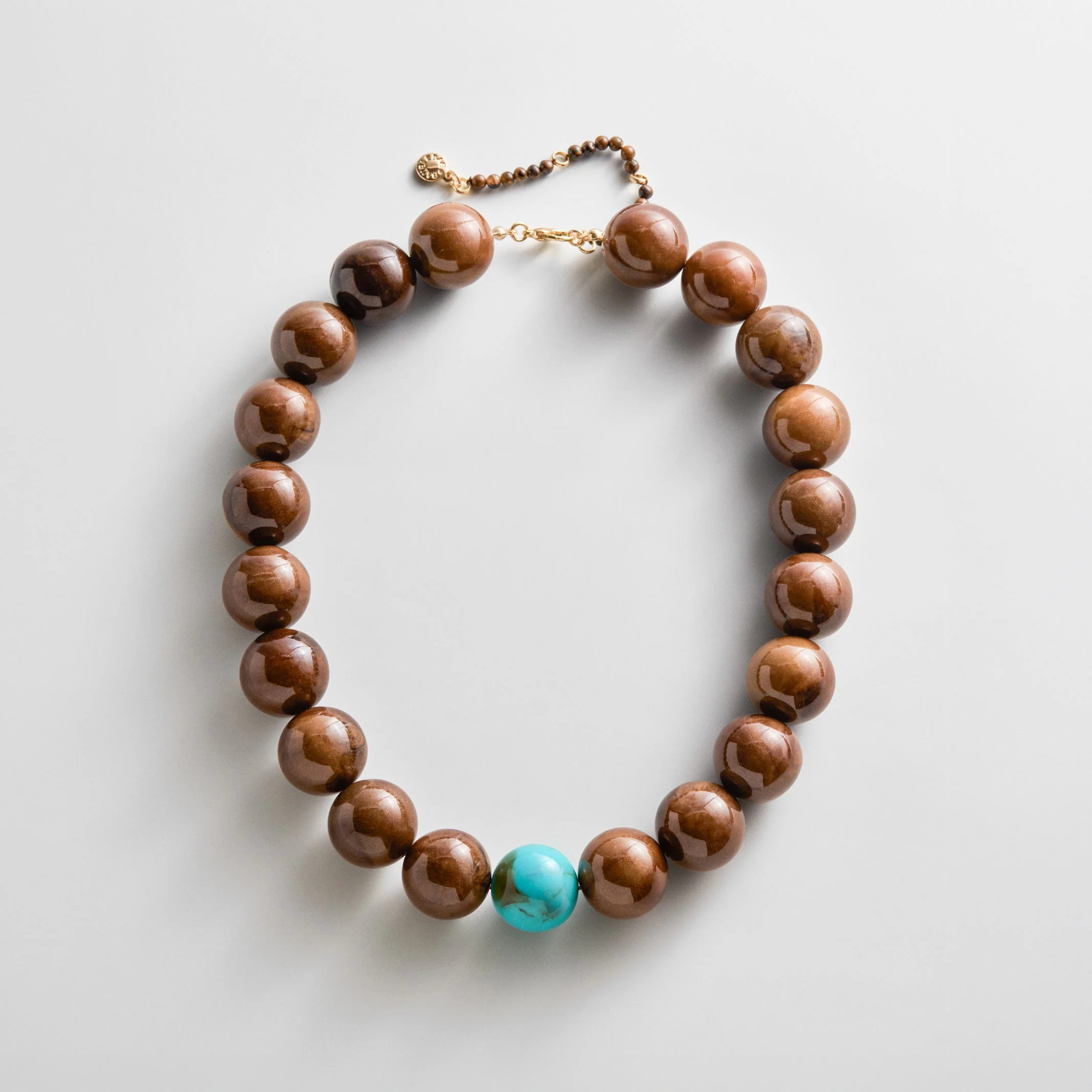 Jane Beaded Necklace - Brown/Turquoise | BaubleBar