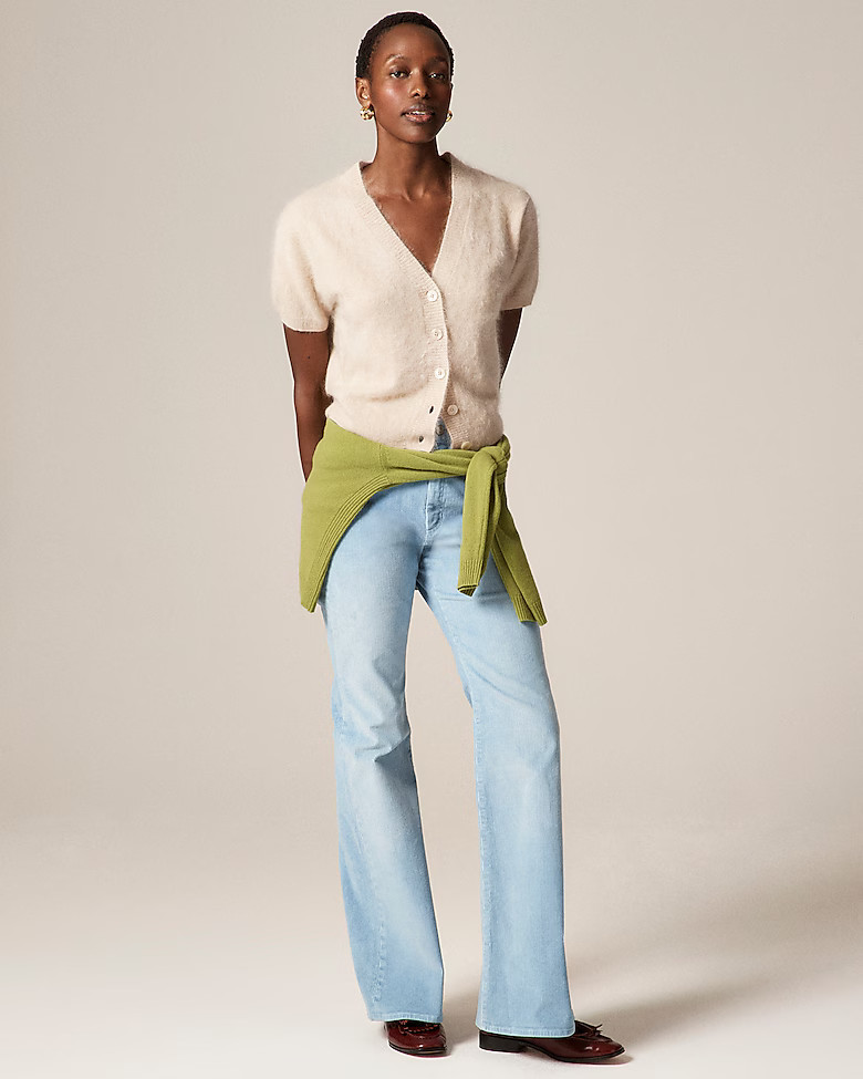 Brushed cashmere short-sleeve cardigan | J. Crew US