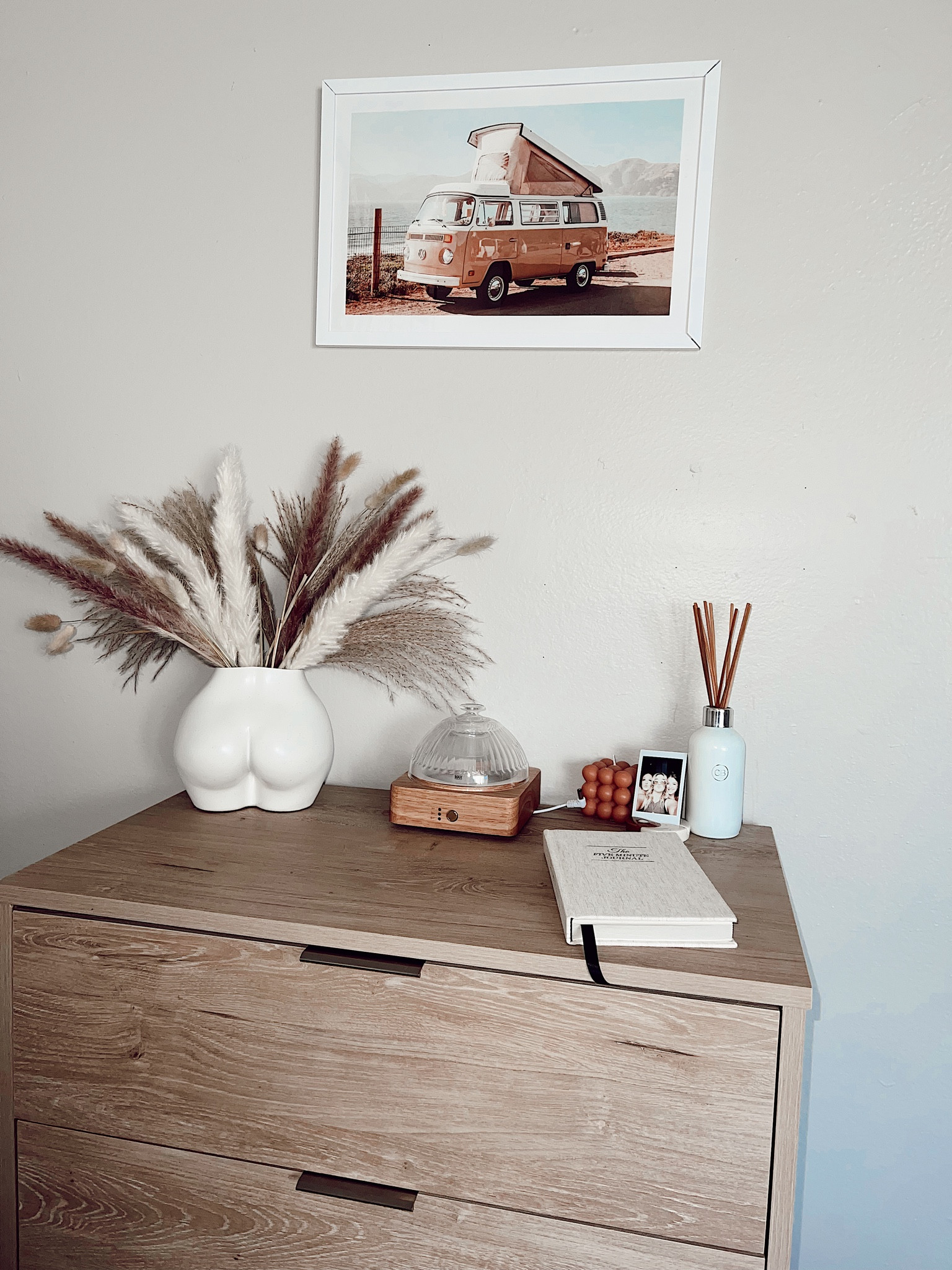 Wall decor
Bedroom decor 
Chest 
 Vase 
Journal 
Photos 

#LTKSeasonal #LTKFind #LTKhome