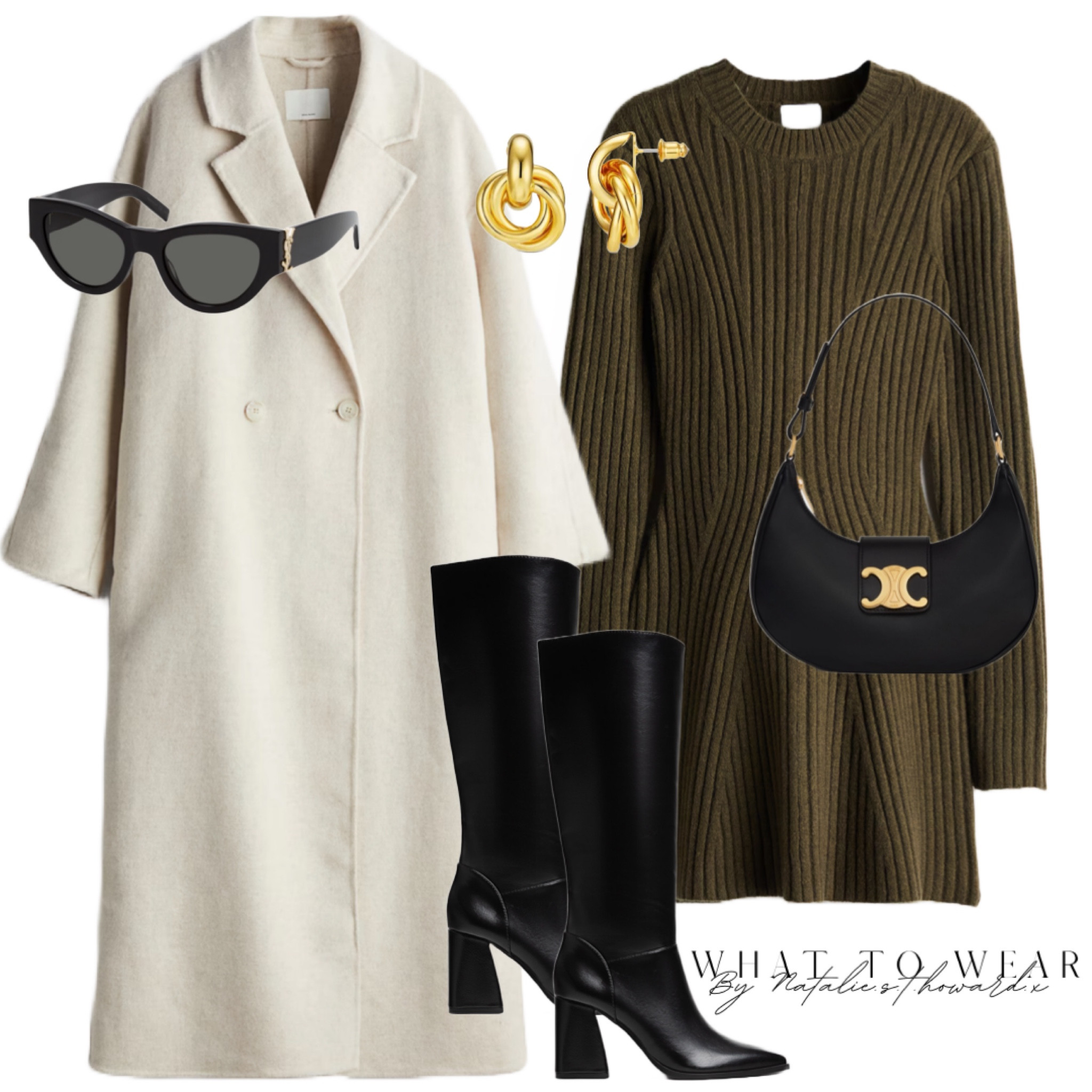 Autumn girls brunch vibes 😍 this dress would be lovely for work with tights too! Love the knee high boots and that cream coat is gorgeous ! 

#LTKuk #LTKautumn #LTKstyletip