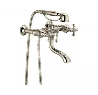 Brizo T70338-PN Brilliance Polished Nickel Tresa Deck Mounted Tub Filler Trim Kit with Cross Hand... | Build.com, Inc.