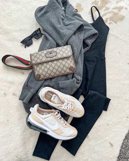 Travel outfit, airport style ,
One piece jumpsuit. Most comfy fabric sz small
Oversized Zella sweatshirt sz xs
Nike sneakers tts
Amazon sunglasses
Amazon luggage set 
Gucci tote bag and belt bag



#LTKstyletip #LTKtravel #LTKU