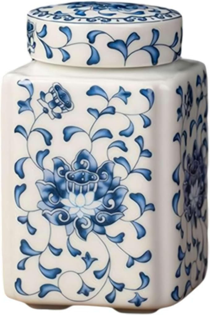 Porcelain Ginger Jar,Blue and White Ginger Jar, Chinese Traditional Antique Style Blue and White ... | Amazon (US)