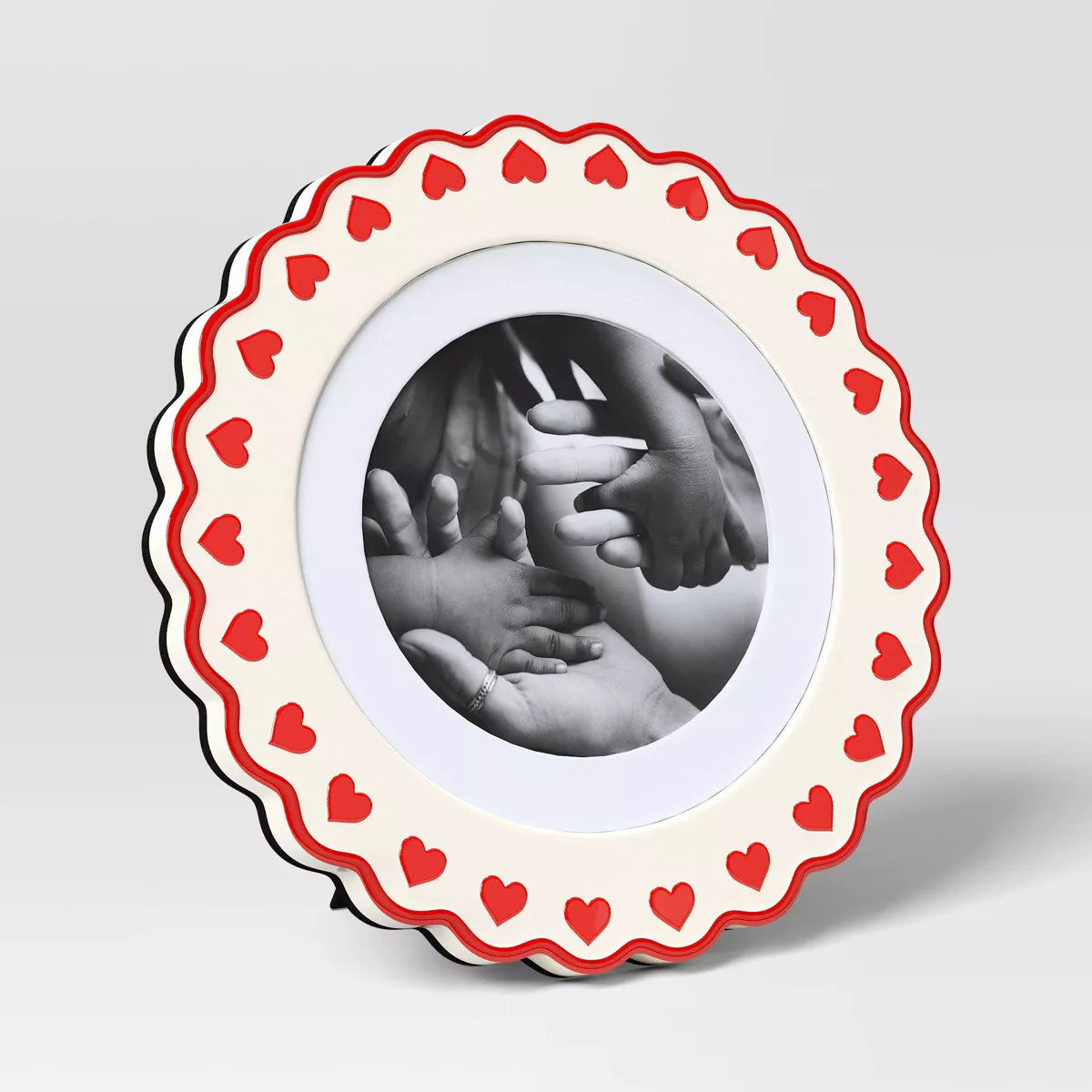 5"x5" Matted to 4"x4" Ceramic Heart Border Valentine Table Picture Frame - Threshold™ | Target