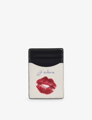 Kiss printed leather card holder | Selfridges