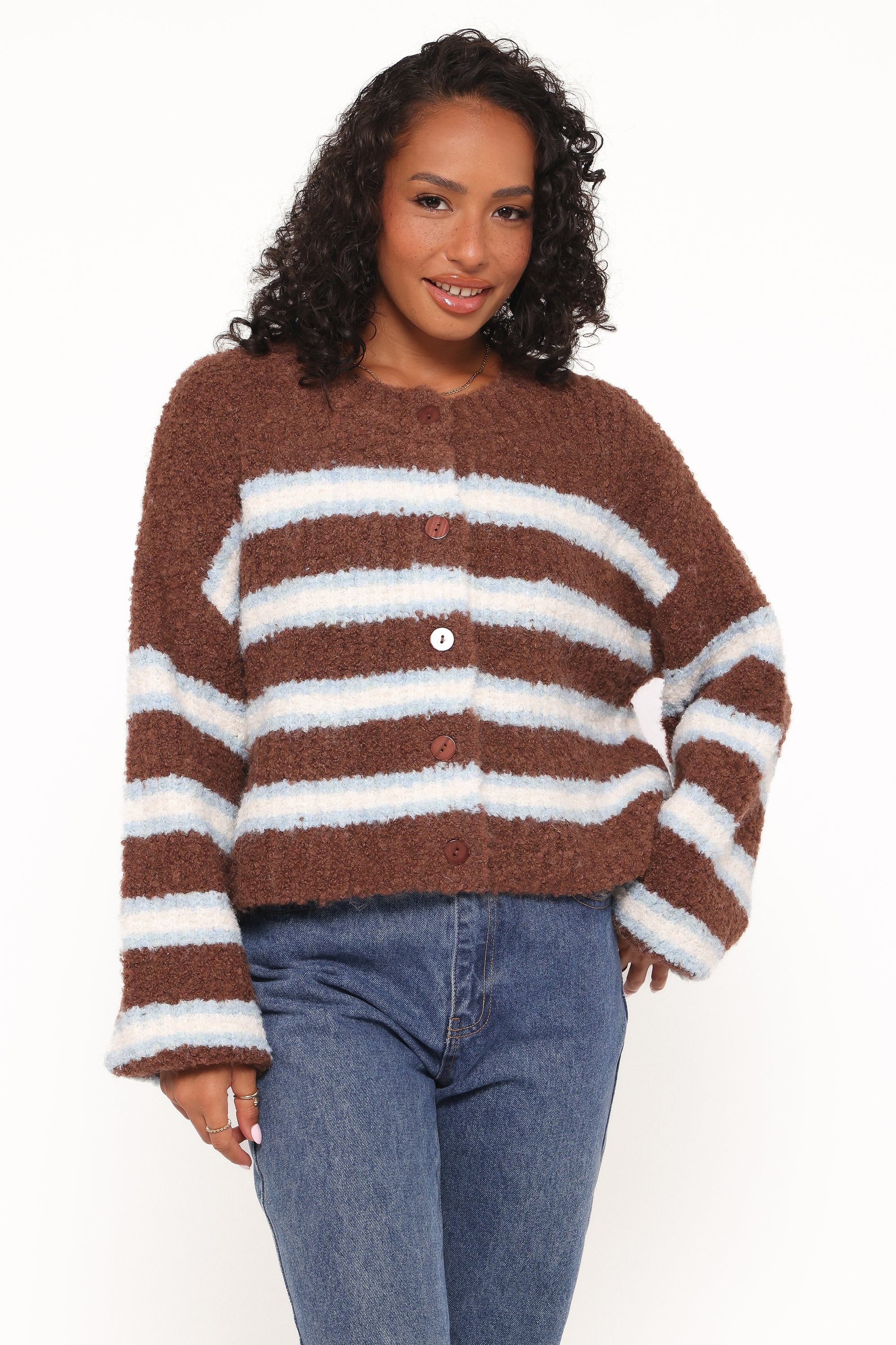 Albertine Cardigan - Brown Stripe | Petal & Pup (AU)