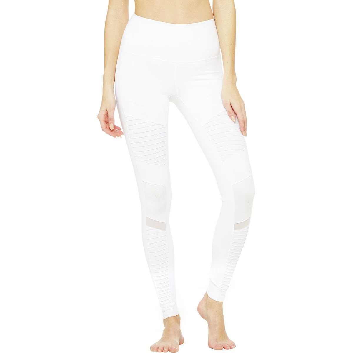 Alo Yoga High-Waist Moto Legging - Women's White/White Glossy, L | Backcountry.com