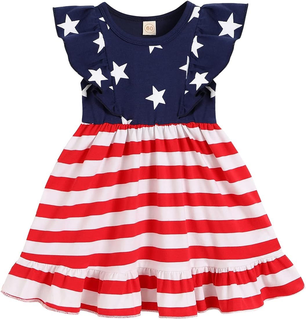 YOUNGER TREE Baby Girl Clothes 4th of July Baby Girl Outfits Toddler Independence Day Stars and S... | Amazon (US)