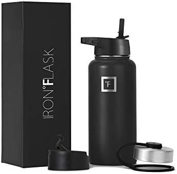 Iron Flask Sports Water Bottle - 32 Oz, 3 Lids (Straw Lid), Leak Proof, Vacuum Insulated Stainles... | Amazon (US)