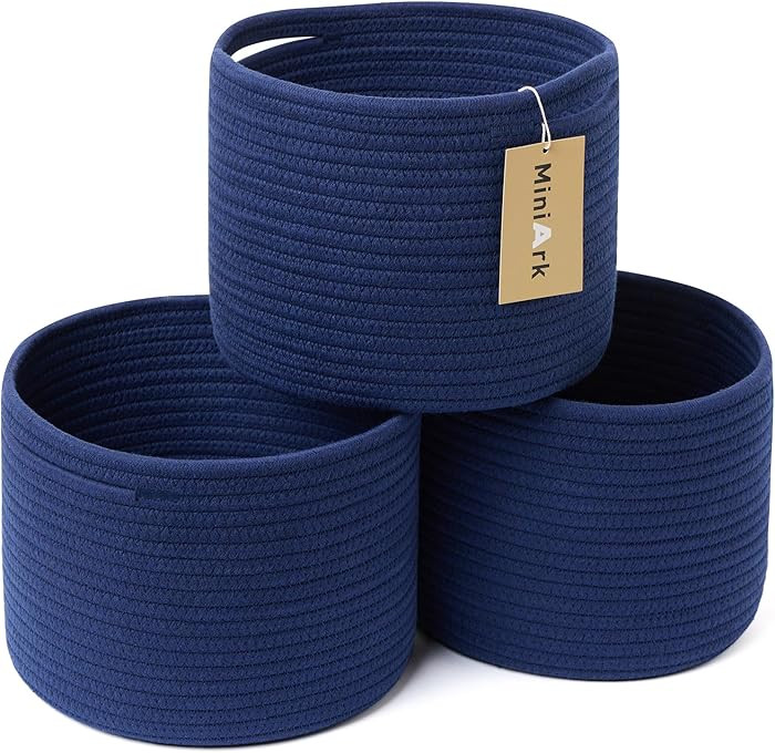 Small Basket for Organizing | Cube Shelf Closet Storage Baskets | 9.7×9.7×7.1” | Woven Rope G... | Amazon (US)