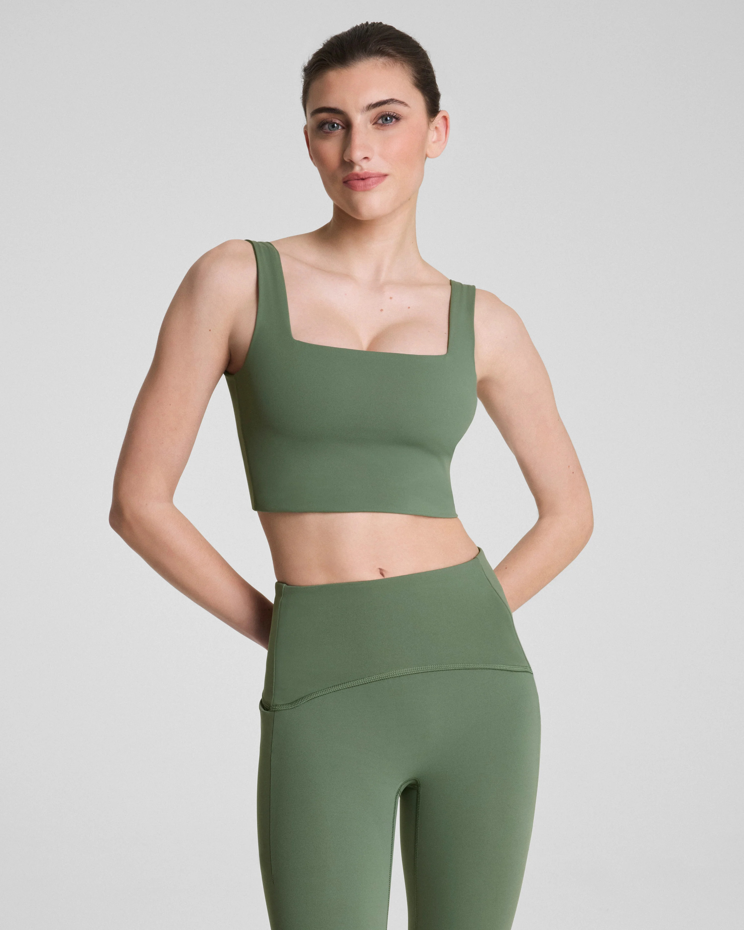SPANX\u00ae BoostUp Square Neck Cropped Shelf Tank | Active Shaping Tank | Spanx