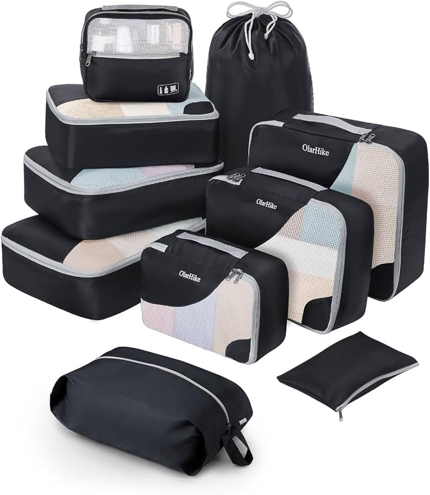 ALL INCLUDED 10 Set Durable Packing Cubes for Suitcases,OlarHike Travel Essentials,UPGRADED Anti-... | Amazon (US)