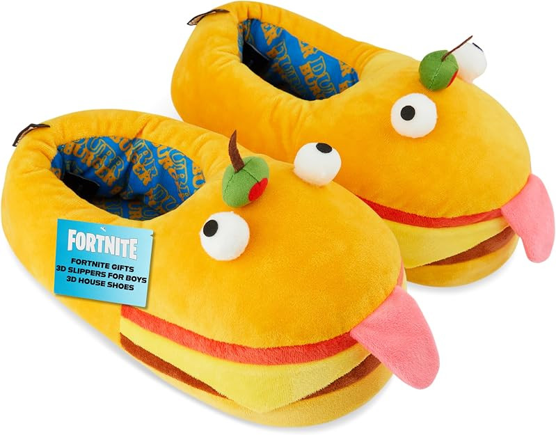 Fortnite 3D Slippers for Boys, US Size 1-9, Fuzzy Non Slip House Shoes, Indoor Kids Slippers, Gam... | Amazon (US)