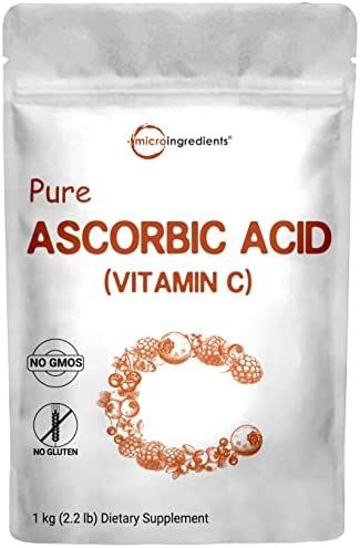 Pure Vitamin C Crystal Powder (Water Soluble Vitamin C 1000mg Per Serving), 1 KG (2.2 Pounds), Im... | Amazon (US)