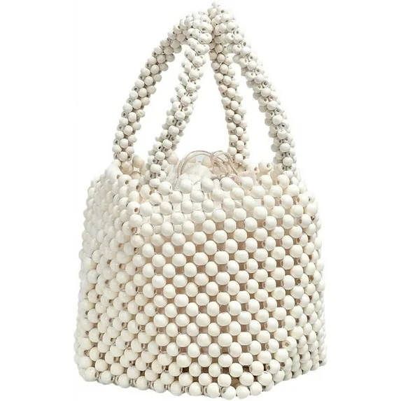 Handwoven Handbags for Women Wood Beads Hollow Mini Hobo Purses Summer Beach Totes Evening Bucket... | Walmart (US)