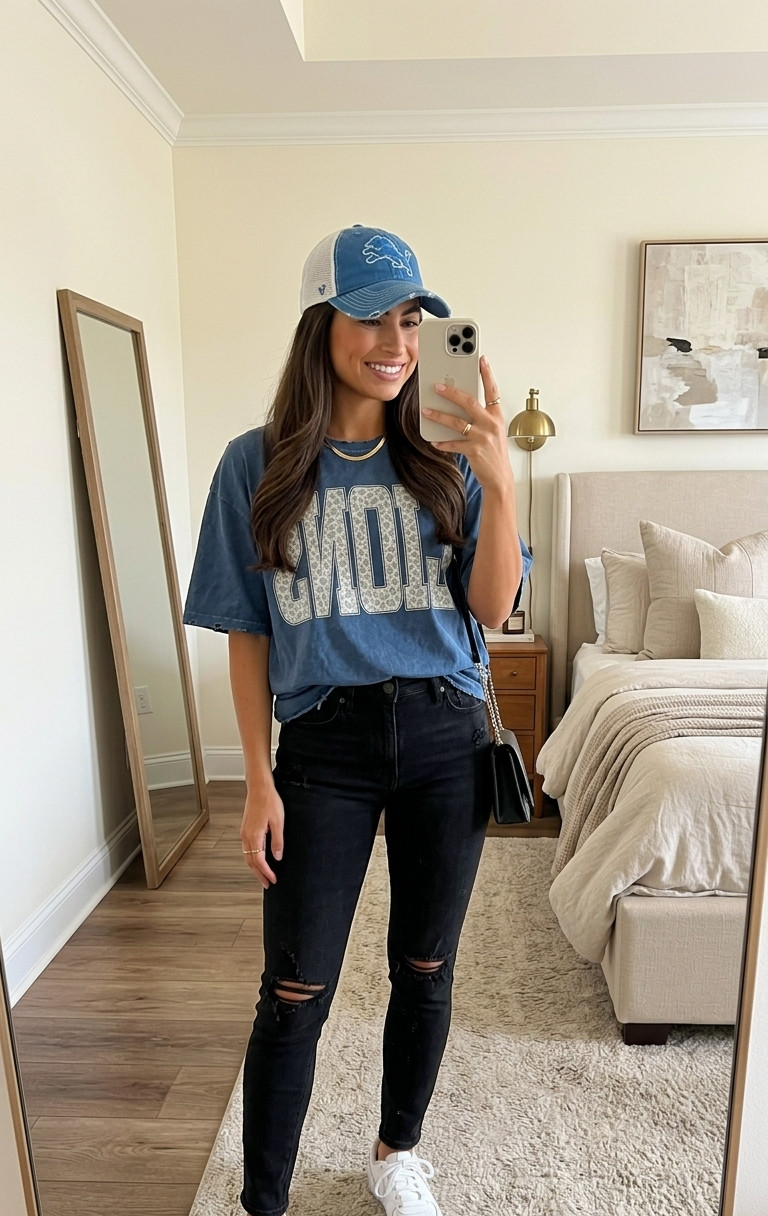 Detroit Lions game day outfit ideas 🦁💙🏈 Sharing cute Detroit Lions outfits and women’s Lions apparel for football season! Perfect for a Lions game at Ford Field, Detroit tailgates, watch parties, sports bars, and football Sundays. Mixing affordable Lions gear with everyday pieces for game day looks you’ll actually want to wear.

#DetroitLions #LionsGameDay #DetroitLionsOutfit #LionsOutfit #LionsApparel #DetroitLionsApparel #LionsFootball #OnePride #FordField #GameDayOutfit #FootballOutfit #NFLGameDay #NFLStyle #TailgateOutfit #FootballSunday #DetroitStyle #DetroitFashion #WomensNFLApparel #GameDayStyle #LTKStyle #LTKFinds
 

 