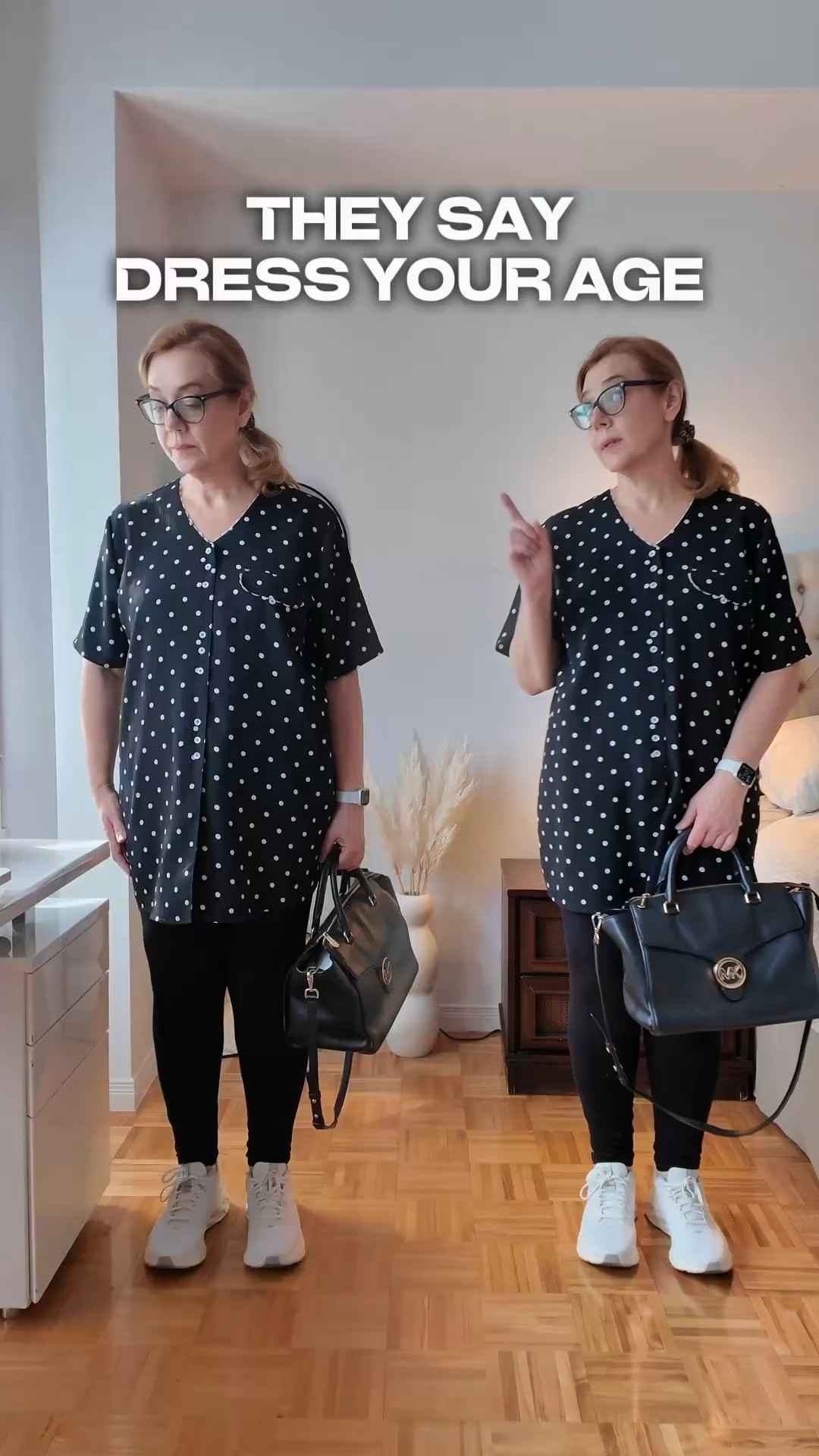 They say “dress your age.” But what does that even mean? Does it mean giving up on style? Playing it safe? Sticking to rules that were made for another generation?

Today’s comparison proves that the same polka dot print can tell two very different stories. One is a decade older and the other is decade younger. 

Which side is dressing your age when you are 61: Left or Right?
Vote below ⬇️

Save this for outfit inspiration, share it with a friend, and follow for more easy style, beauty, and lifestyle tips for women over 40.

If you need more help to (re)discover your personal style and find perfect outfits for your unique body shape, your personality and lifestyle, check out my Self-styling guide. Comment GUIDE to get the link in your DM.

#WomenOver50Style #Over60Style #FashionOver50 #StyleAtAnyAge #MidlifeStyle

#LTKsummer #LTKmidsize #LTKover50style