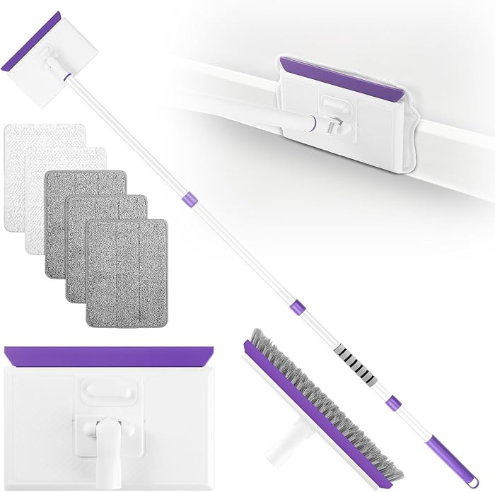 Baseboard Cleaner Tool with Handle 2.0, 60" Extendable Long Handle, Dust Trapping and Locking, 5 ... | Amazon (US)