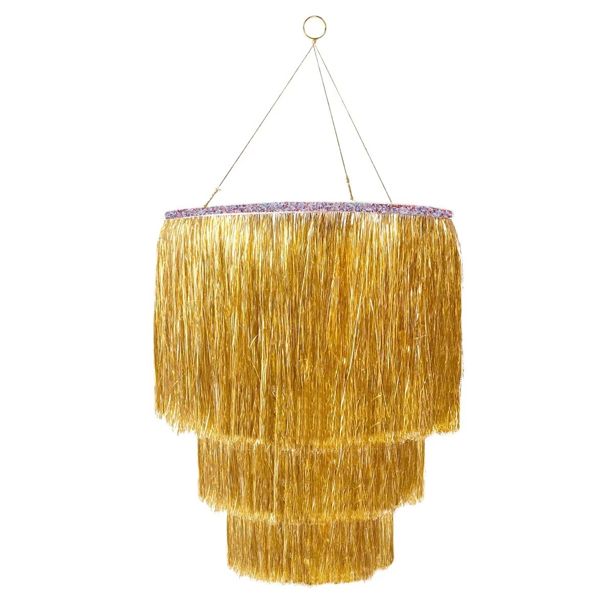 Packed Party 'Sparkle Time' Gold Tinsel Party Chandelier, Party Décor, 12"x12"x14.5" - Walmart.c... | Walmart (US)