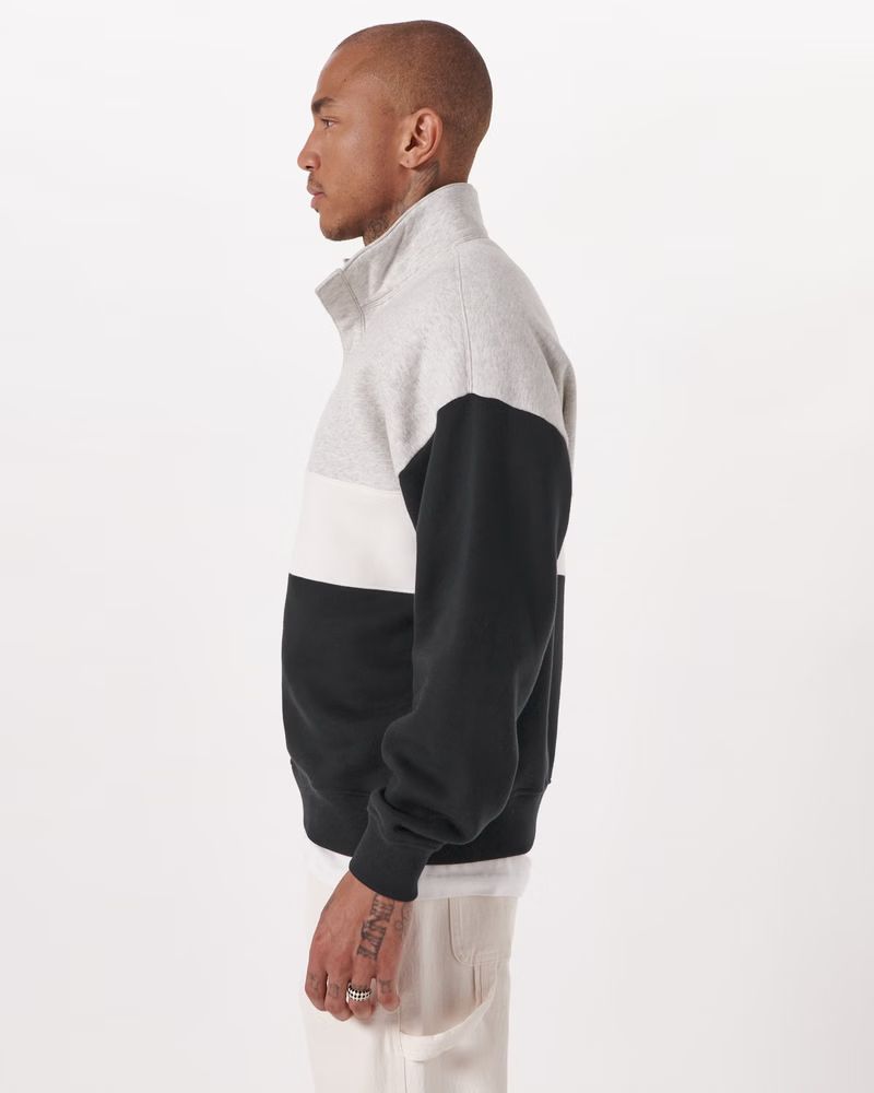 Men's Half-Snap Mockneck Sweatshirt | Men's New Arrivals | Abercrombie.com | Abercrombie & Fitch (US)