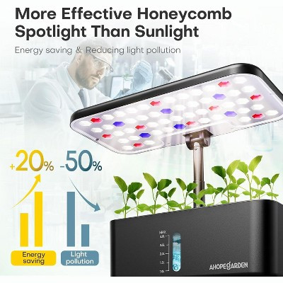 Ahopegarden Indoor Garden Hydroponics Growing System: 10 Pods Plant Germination Kit Herb Vegetable Growth Lamp Countertop with LED Grow Light | Target