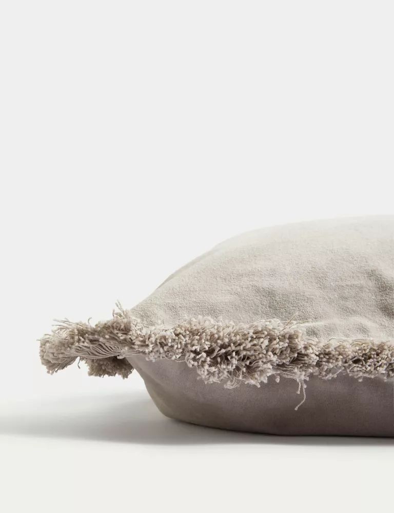 Pure Cotton Velvet Fringed Cushion | Marks & Spencer (UK)
