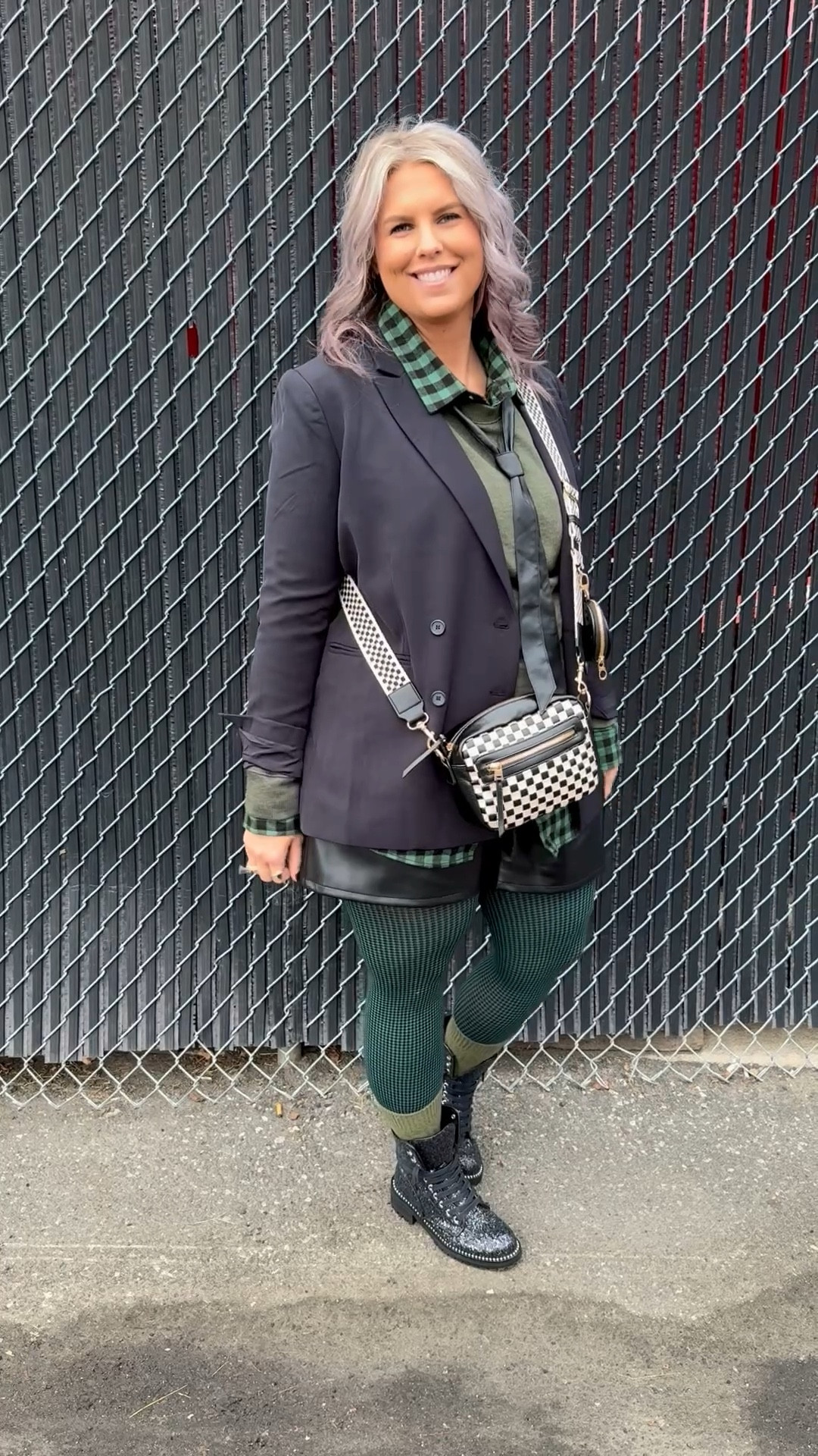 ✔️Green Crewneck Sweatshirt 〰️ size XL (oversized on me)
✔️Green & Black Checkered Flannel 〰️ size Men’s XL Tall  
✔️Black Double Breasted Blazer 〰️ size M 
✔️Black & White Checkered Crossbody Bag 〰️ Target 
✔️Green Boot Socks 〰️ MukLuk 
✔️Green Tights 〰️ similar  
✔️Black Faux Leather Shorts 〰️ similar
✔️Black Faux Leather Tie 〰️ similar 
✔️Black Sparkle Combat Boots 〰️ similar 

#walmart #walmartfashion #walmartstyle  walmart fashion, walmart style, walmart outfit, walmart look, walmart fashion, found it at walmart, walmart fashion finds, walmart summer, walmart winter, walmart fall, walmart spring, walmart new arrivals, walmart outfit, walmart outfit inspo, walmart outfit inspiration, walmart curves, walmart curvy, curvy walmart, midsize walmart, walmart midsize, walmart ootd, walmart shopping, new at walmart  #edgy #style #black #grunge #grungy #eclectic #cool #rock #edge #alternative Edgy style inspo, edgy outfit idea, edgy ootd, ootd edgy, edgy outfit inspiration, edgy outfit inspo,  Edgy style, how to dress edgy, how to style edgy, edgy look, edgy clothing, edgy fashion, how to dress alternative, outfits with some edge, edgy details, edgy accessories #blazer #outfit #ideas #ootd #oversized #double #breasted #jacket #lined blazer, blazer outfit ideas, blazer styling, how to style a blazer, how to wear a blazer, blazer ideas, blazer look, blazer outfit, blazer outfit inspo, blazer outfit inspiration, casual blazer, workwear blazer, work blazer, jacket, double breasted blazer, blazer outfits, blazer outfit ideas, work outfit, workwear outfit, blazers under $50, blazers under $100 #under20 #under30 #under40 #under50 #under60 #under75 #under100 #affordable #budget #inexpensive #size14 #size16 #size12 #medium #large #extralarge #xl #curvy #midsize #pear #pearshape #pearshaped budget fashion, affordable fashion, budget style, affordable style, curvy style, curvy fashion, midsize style, midsize fashion 


#LTKFindsUnder100 #LTKFindsUnder50 #LTKMidsize