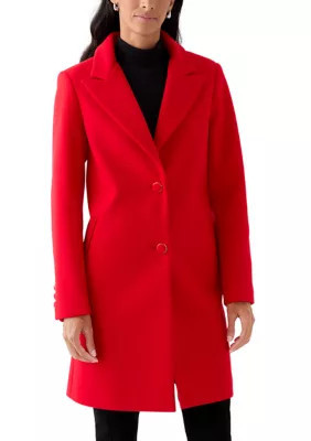 Crown & Ivy Women's 2-Button Coat, Red, Medium | Belk