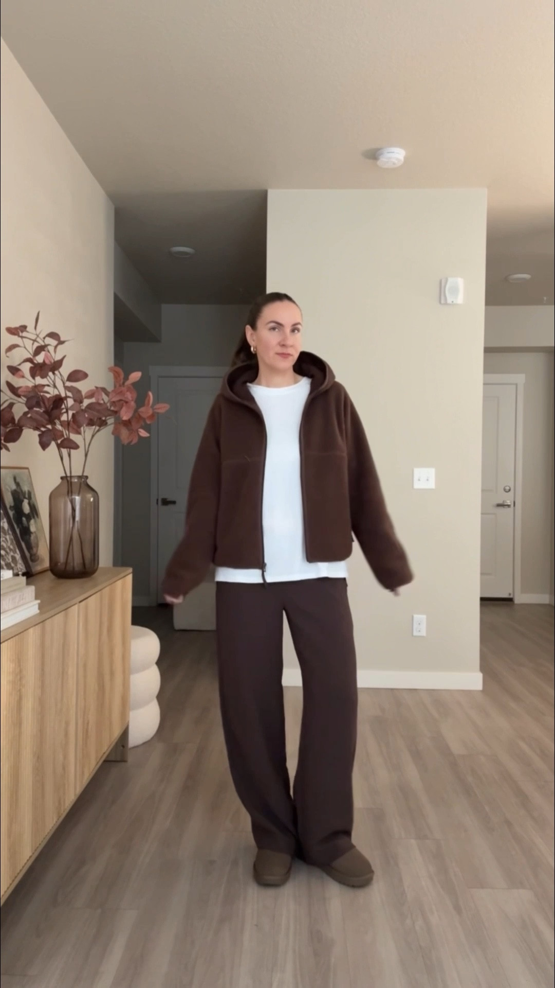 amazon brown fleece jacket 

ps aritzia is on major sale.  linked things i own and love 