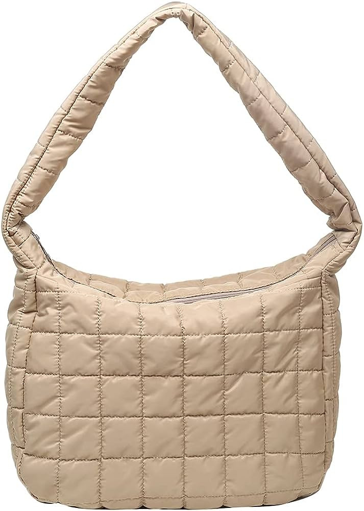 Quilted Tote Bags for Women Lightweight Quilted Padding Shoulder Bag Down Cotton Padded Large Tot... | Amazon (US)
