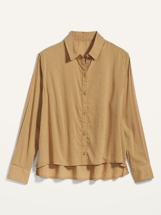 Oversized Cropped Swing Shirt for Women | Old Navy (US)