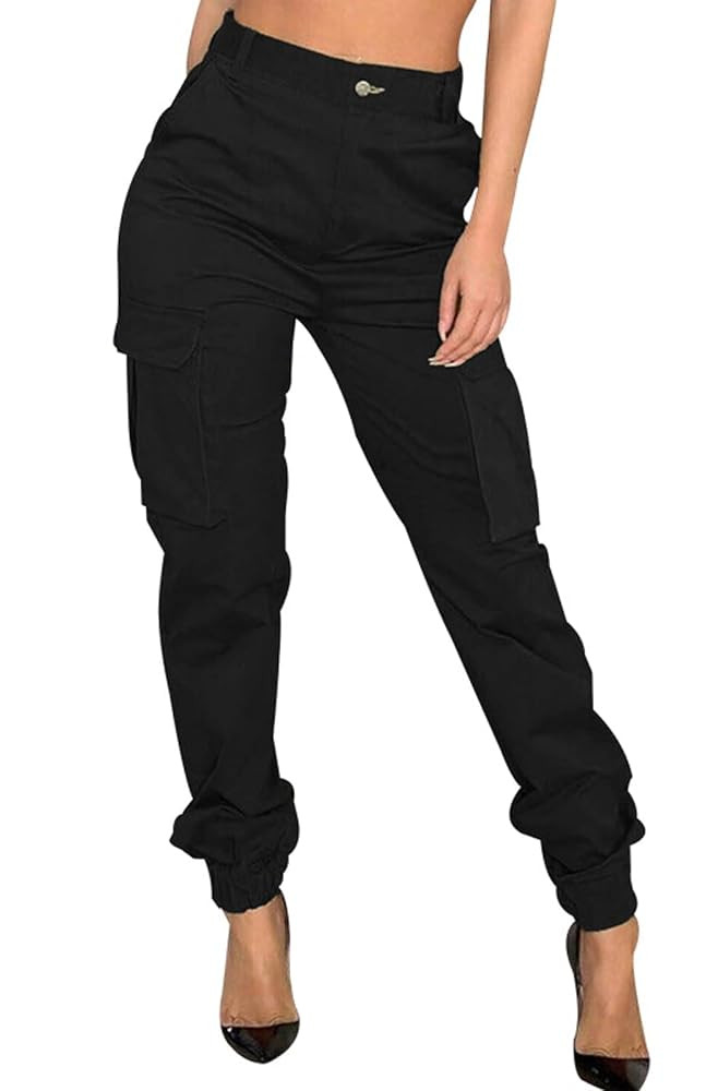 Women's Cargo Jogger Camo Pants with Pockets High Waist Slim Casual Tapered Camouflage Combat Hik... | Amazon (US)