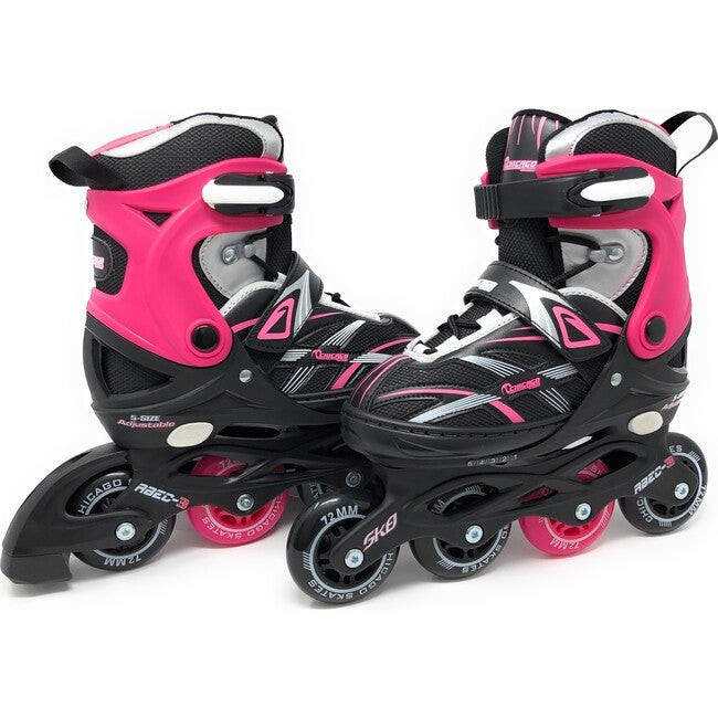 Adjustable Inline Skates, Pink/Black | Maisonette