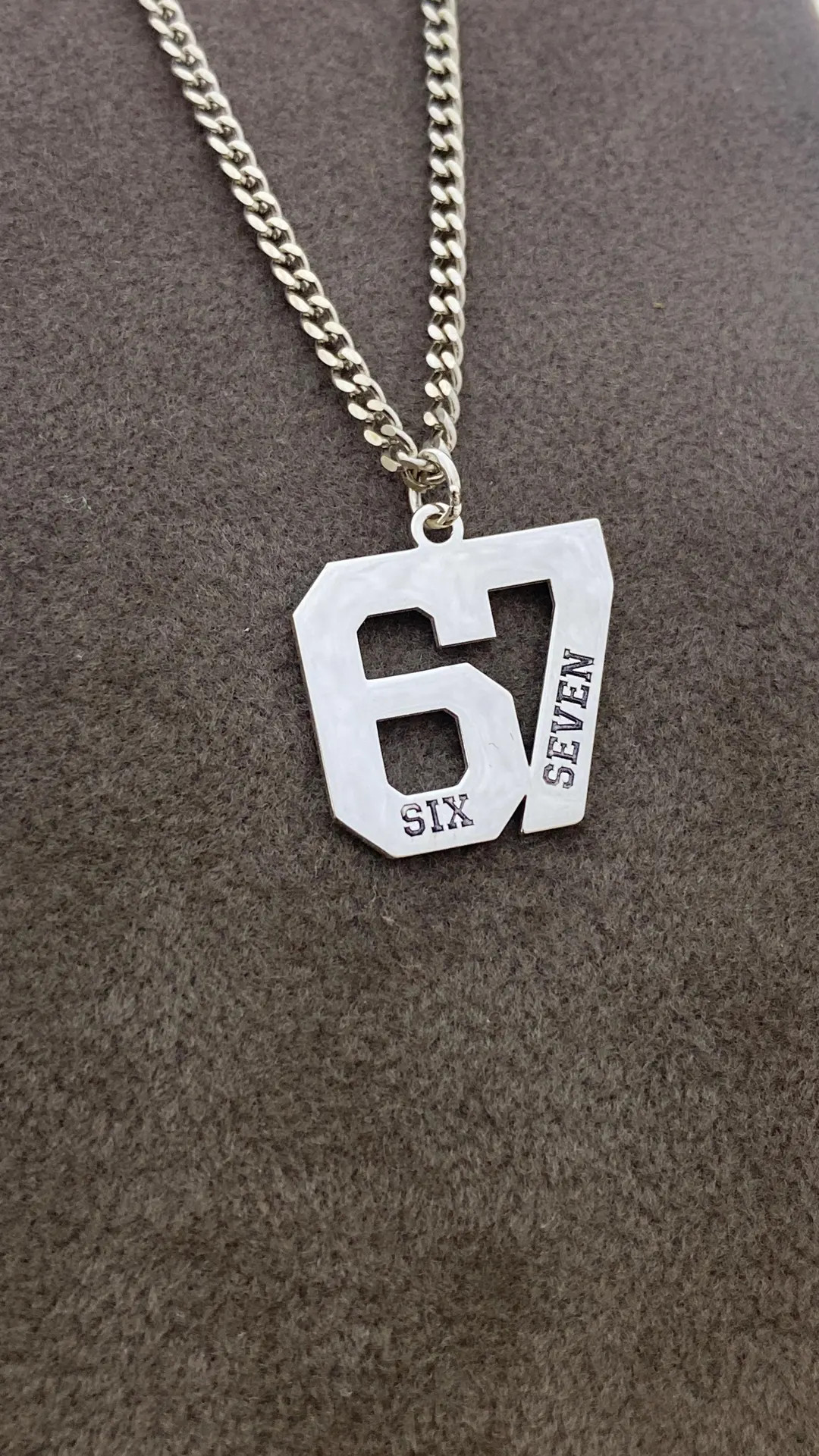 Custom Number Necklace 67 – Personalized Number Necklace Gold – Lucky 67 Pendant Jewelry – ... | Etsy (US)