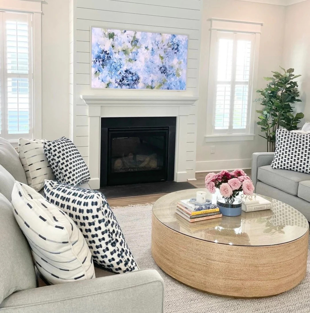 Blue and white Samsung Frame TV art Amanda Toppe instant digital download 3840x2160, 16:9, grandm... | Etsy (US)