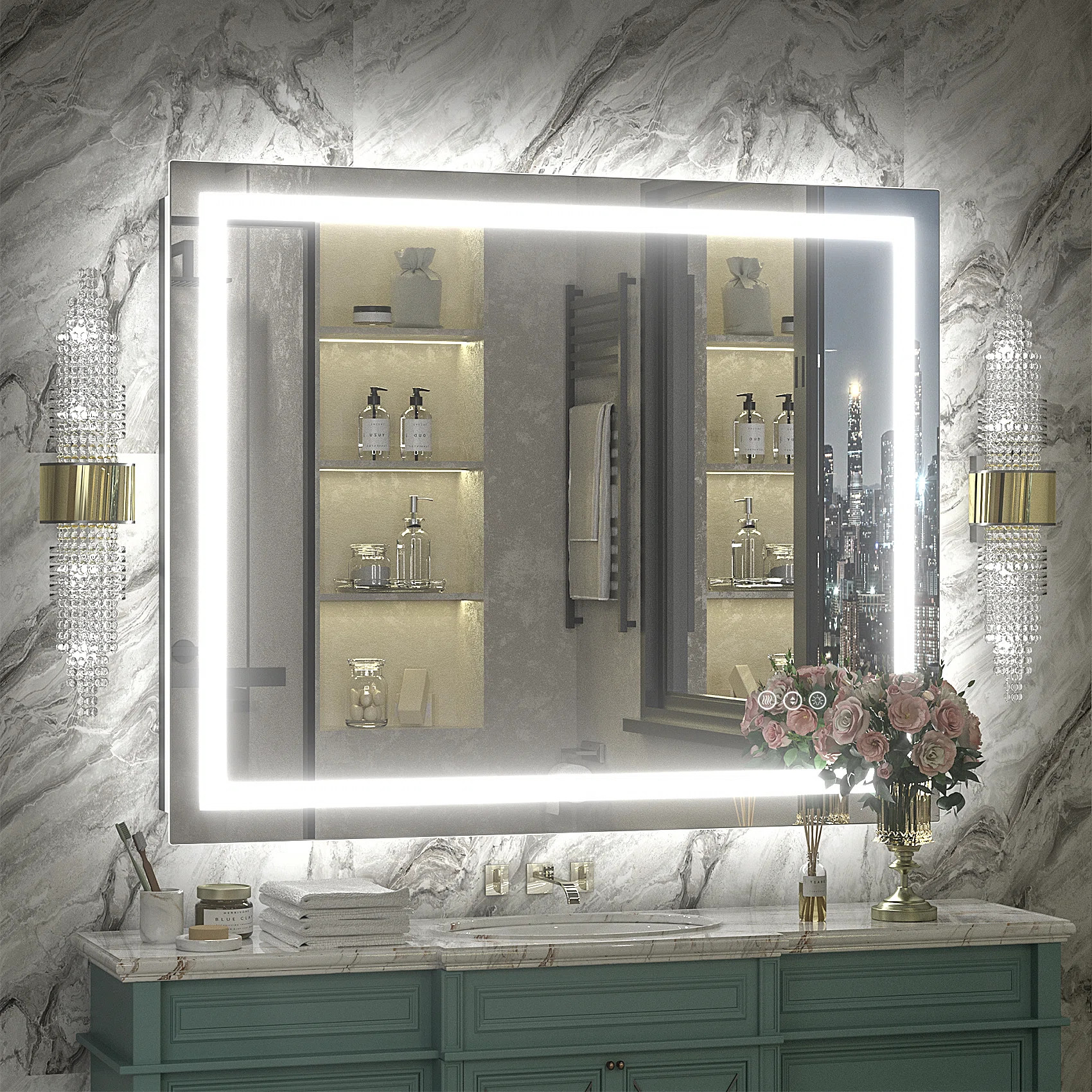 Aevar UL Certified Front & Back LED Anti-Fog Tempered Glass Bathroom/Vanity Mirror with 3-Year Wa... | Wayfair North America