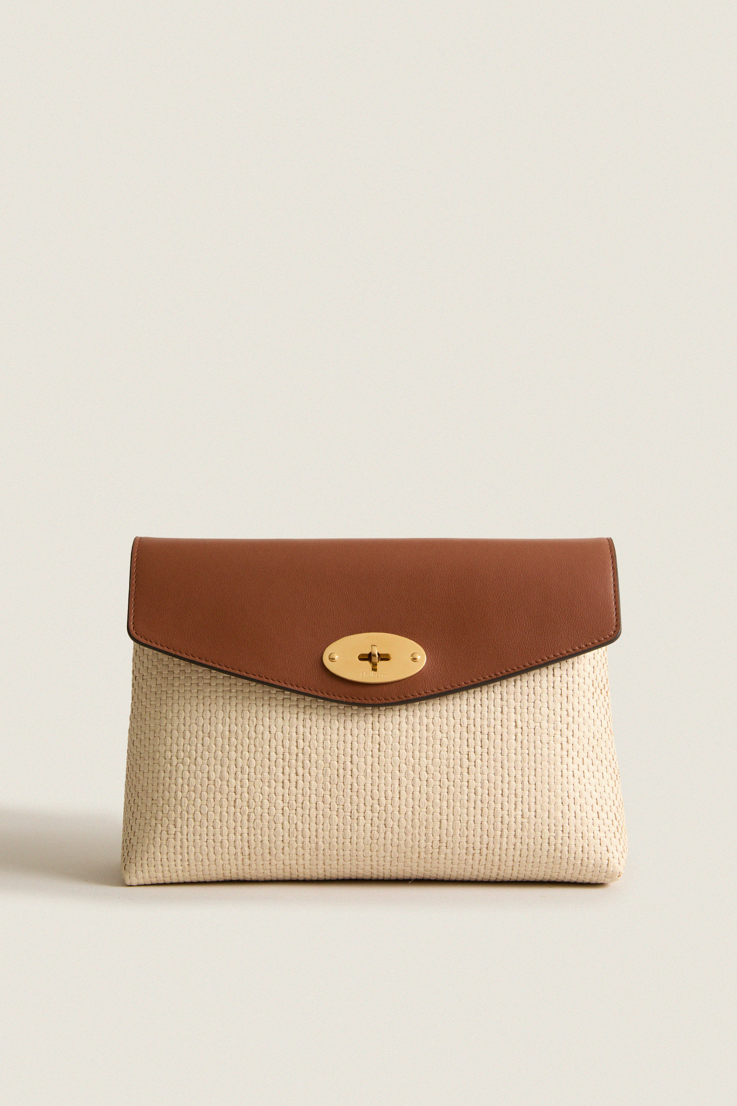 Ecru and Bright Oak Raffia Large Darley Pouch | Tuckernuck (US)