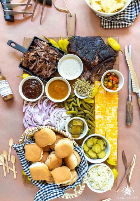 This Barbecue Slider Board will be the star of the show for any of your grilling events. Charcuterie board party food snack board entertaining idea Fourth of July food Memorial Day food pool party cheese board grazing board

#LTKhome #LTKstyletip #LTKunder50