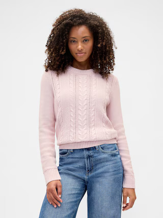 Cable-Knit Crewneck Sweater | Gap Factory