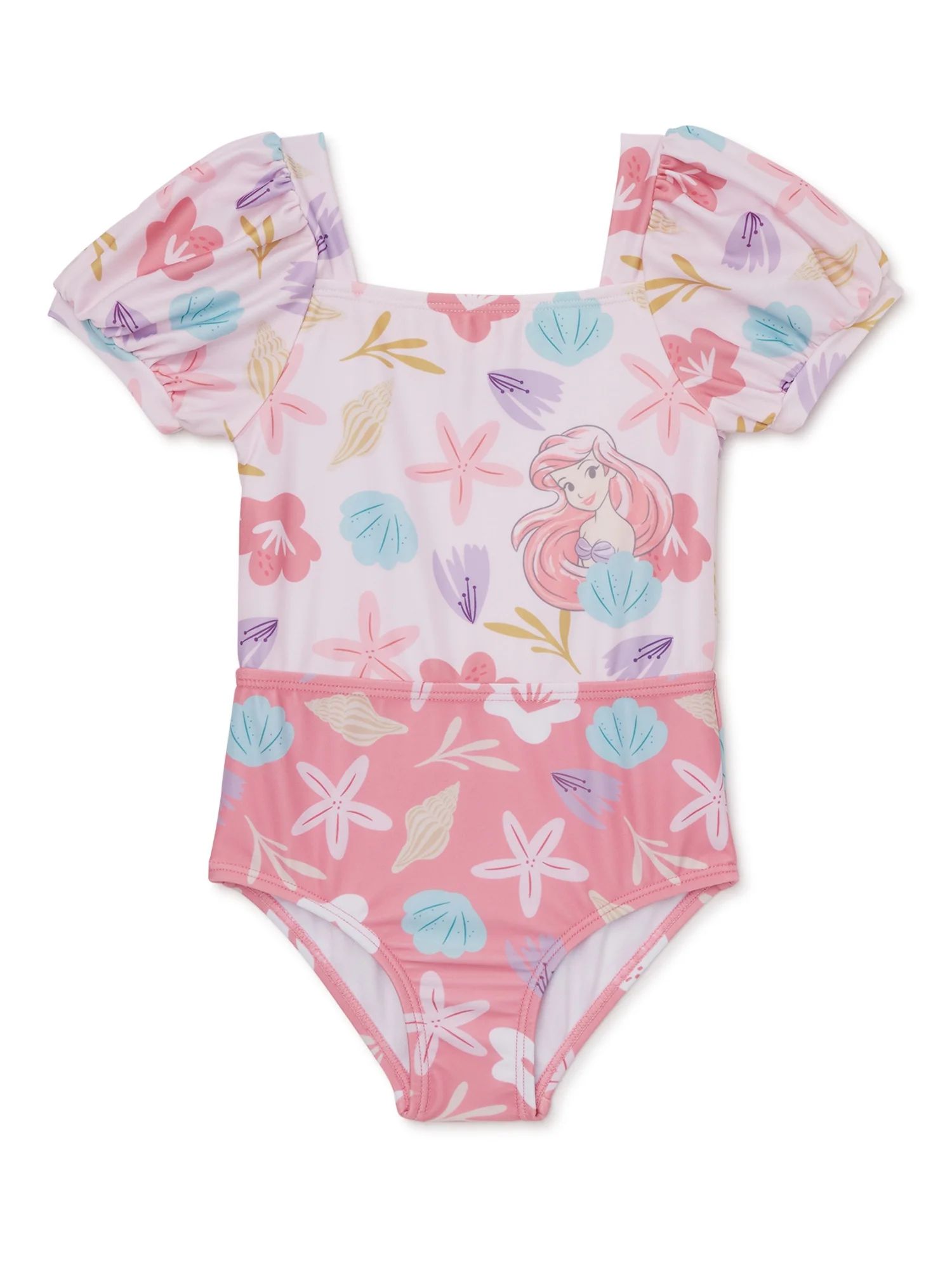 Character Toddler Girl Puff-Sleeve One-Piece Swimsuit, Sizes 12M-5T | Walmart (US)