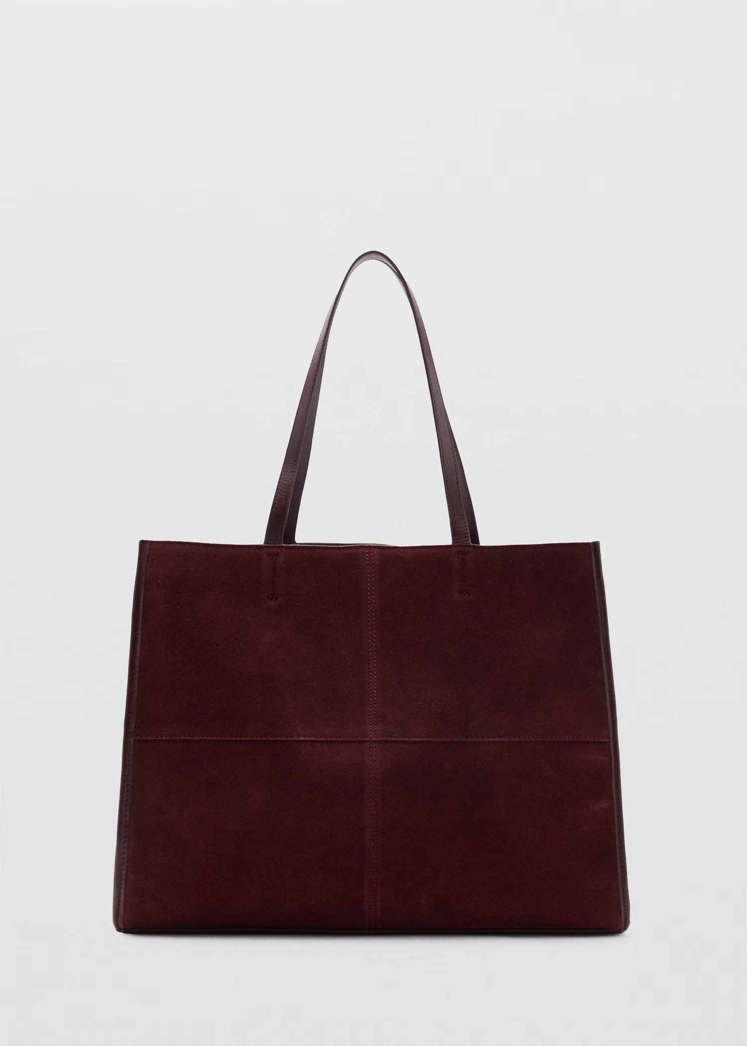 Suede leather shopper bag - Women | MANGO USA | Mango (US/MX/AU)