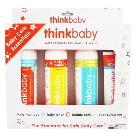 Thinkbaby 4-Piece Baby Care Essentials Set- Shampoo, Lotion, Bubble Bath & Sunscreen | Walmart (US)
