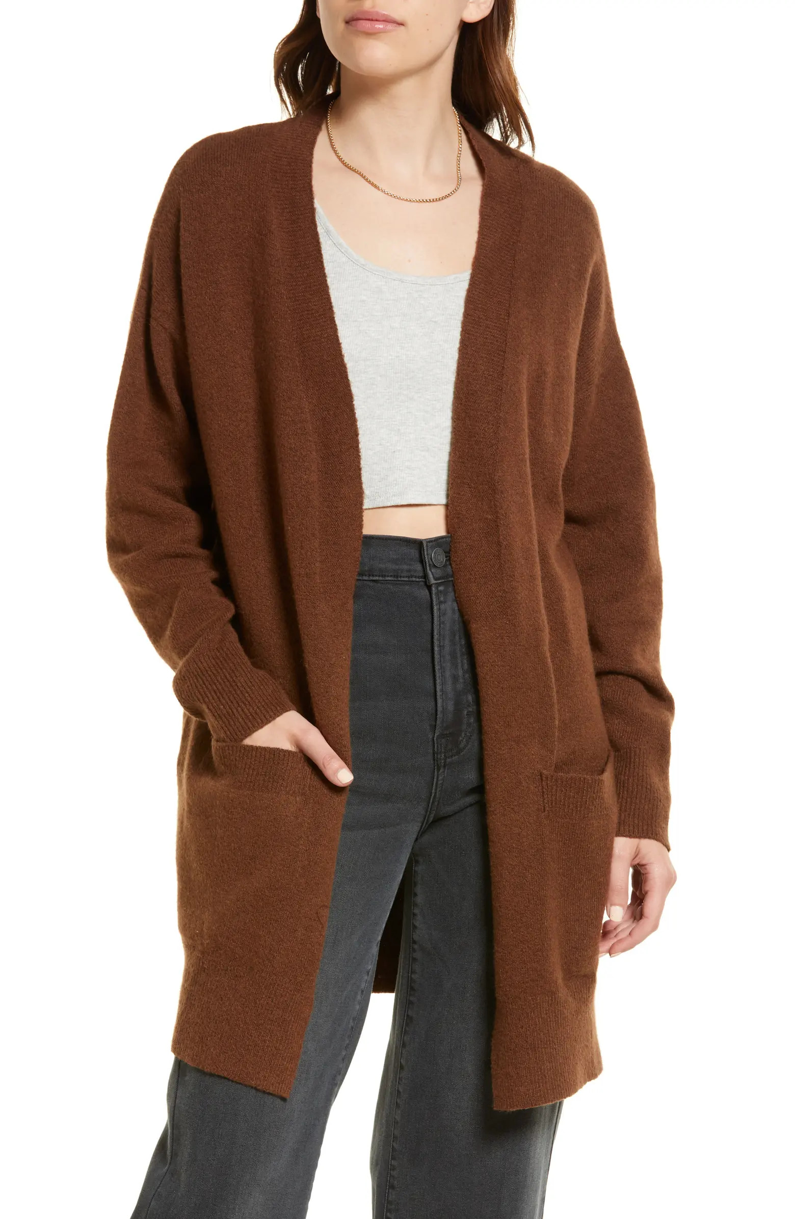 Treasure & Bond Open Front Cotton Blend Cardigan | Nordstrom | Nordstrom