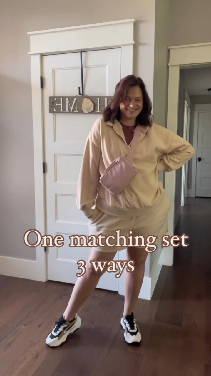 Matching set, transitional outfit, fall outfit, sneakers, 

#LTKMidsize #LTKVideo #LTKFindsUnder50