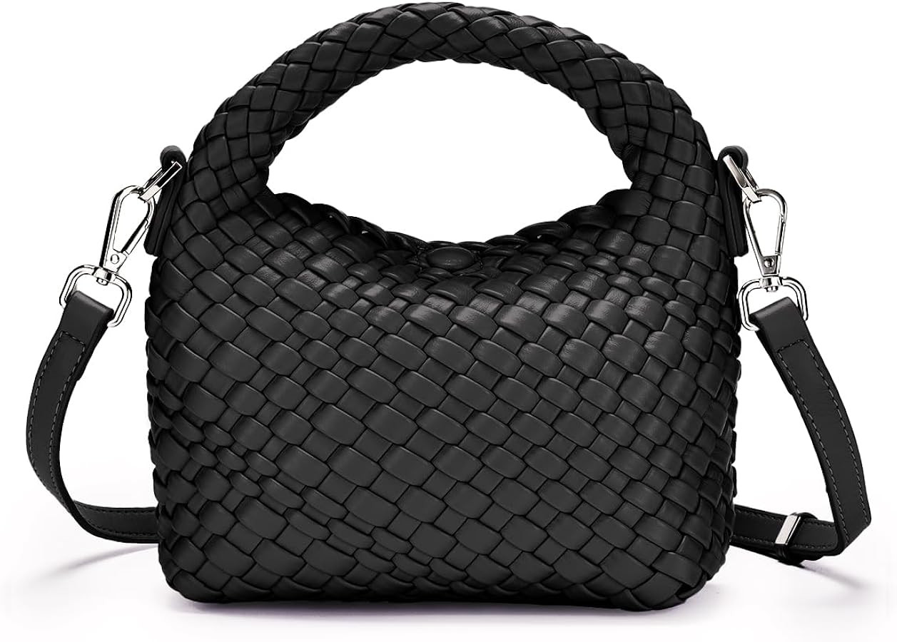 Vegan Leather Woven Crossbody Bag,Mini Hobo Handbags,Crossbody purse for Women, Small woven tote ... | Amazon (US)