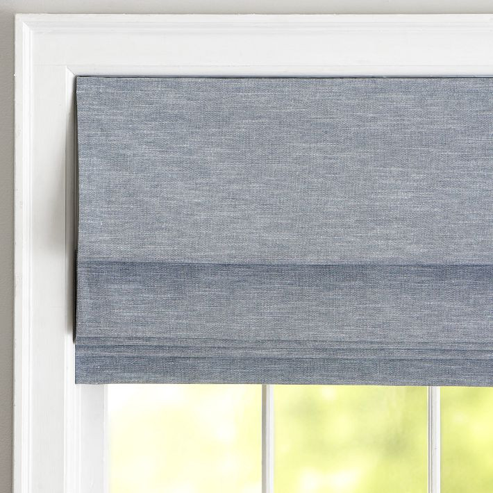 Cotton Linen Roman Blackout Cordless Shade | Pottery Barn Teen
