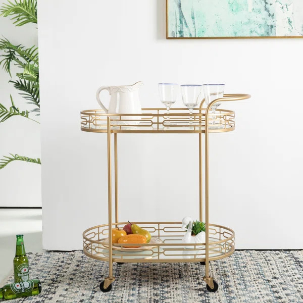 Chea 27'' Wide Oval Bar Cart | Wayfair North America
