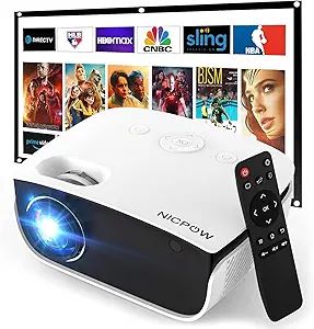 Outdoor Projector, NICPOW 2023 Upgraded Mini Projector with Tripod, 1080P and 240" Supported Movi... | Amazon (US)
